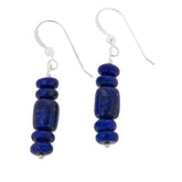 Jay King Blue Lapis Sterling Silver Beaded Drop Earrings 1-1/2"